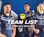 Cowboys team list: Round 2 v Broncos