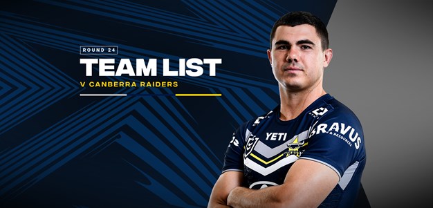 Cowboys NRL team list: Round 24 v Raiders