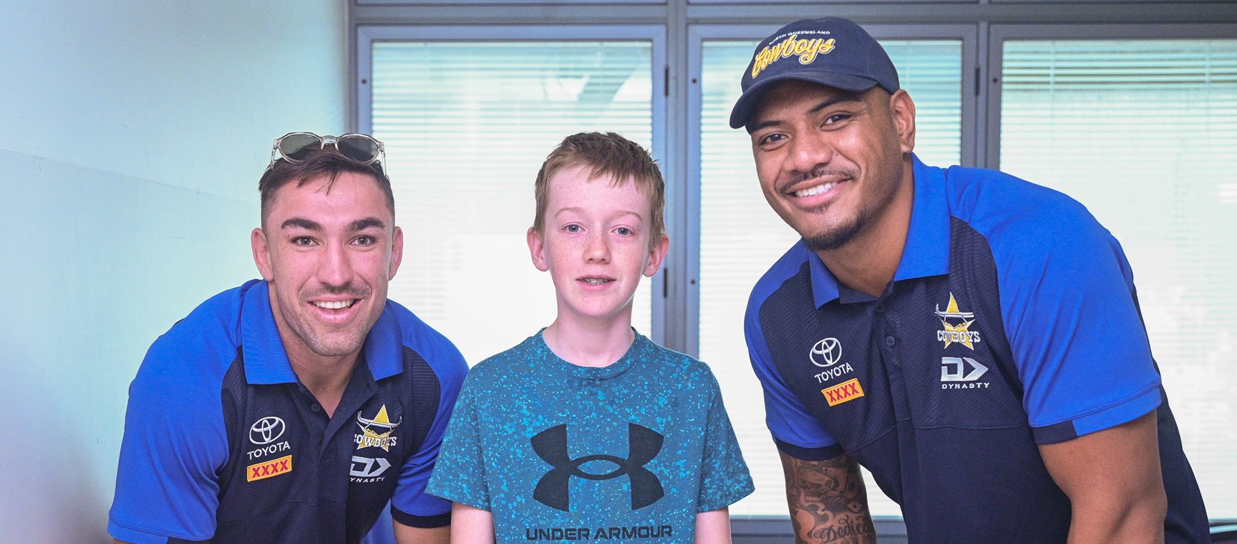 Mikaele and Robson spread some Cowboys Magic at Townsville Hospital