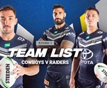 Cowboys NRL team list: Round 1 v Raiders