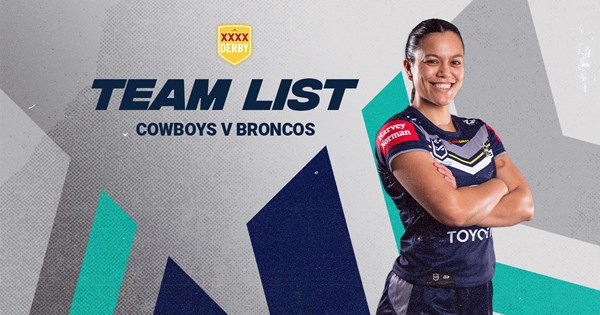 NRL Team List: Round 16 Cowboys v Broncos