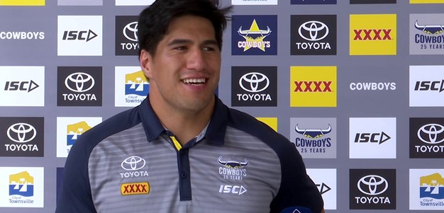 Pere on re-signing with the club, making his NRL debut