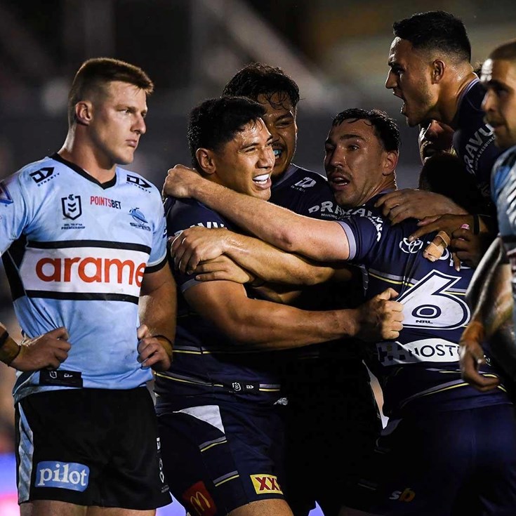 The crazy final minute of regular time in Sharks v Cowboys