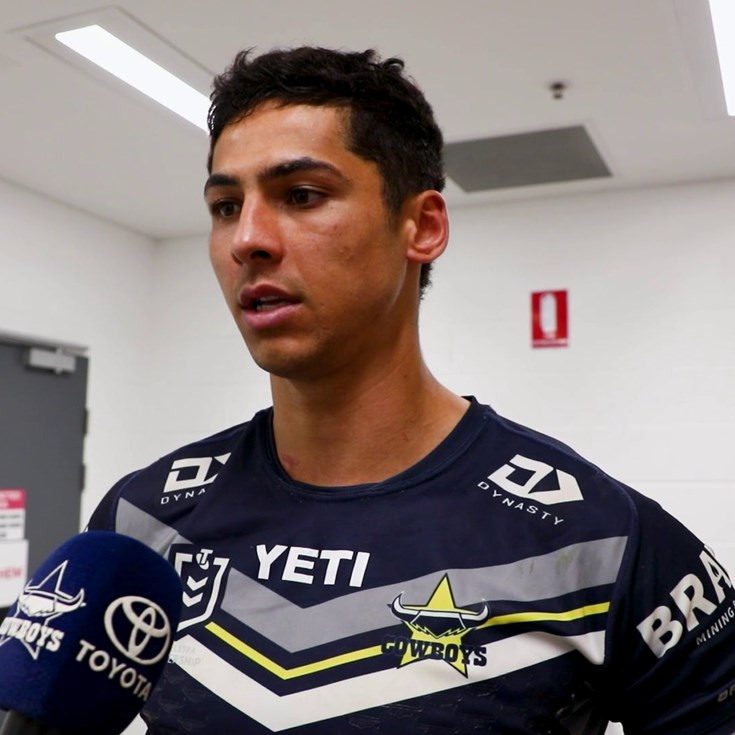 Luki on scoring a try, making four line breaks v Bulldogs